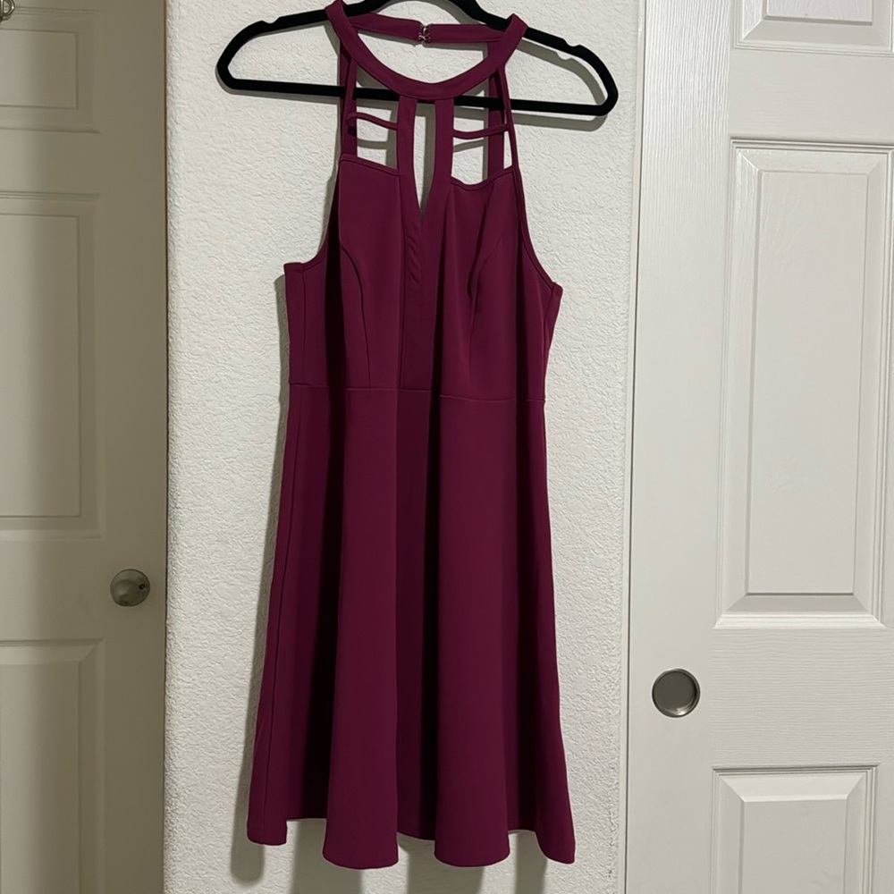 FOREVER 21+ Cut-Out Halter Skater Dressโ